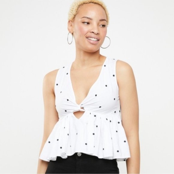 Zara Tops - Zara Polka Dot Cropped Peplum Top